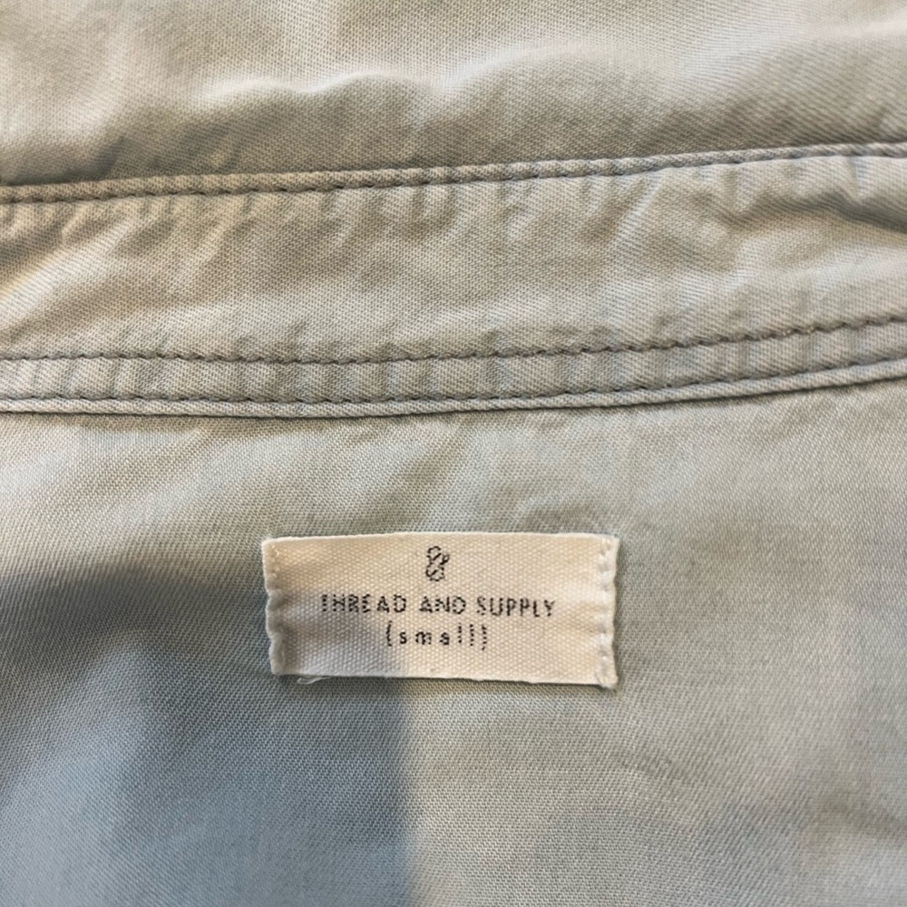 Thread And Supply Light Blue Denim Button Down Sh… - image 4